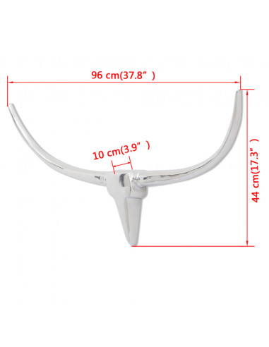 Decorazione da Parete Testa di Toro in Alluminio Argento 96 cm