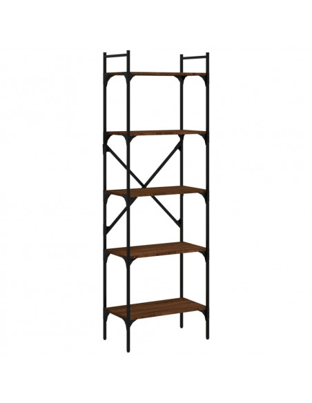 Libreria Rovere Marrone 5 Ripiani 56x31,5x174 cm Multistrato