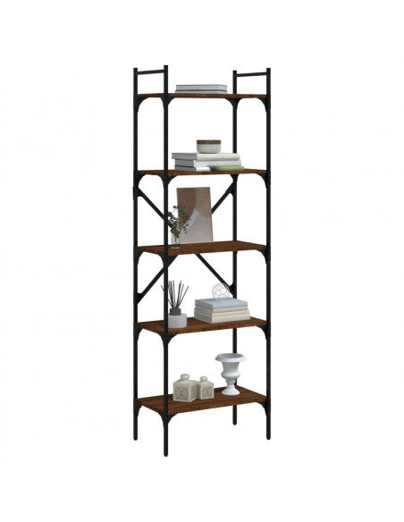 Libreria Rovere Marrone 5 Ripiani 56x31,5x174 cm Multistrato