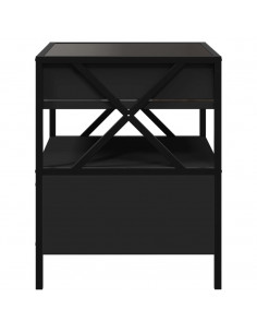 Tavolino da Salotto con LED Nero 40x40x30 cm 2