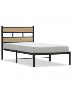 Giroletto senza Materaso in Metallo Rovere Sonoma 100x190 cm 2