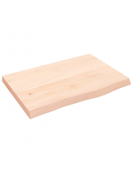 Ripiano a Parete 60x40x(2-4) cm Massello Rovere Non Trattato