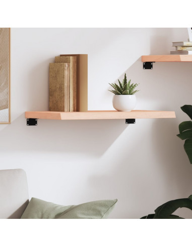 Ripiano a Parete 60x40x(2-4) cm Massello Rovere Non Trattato