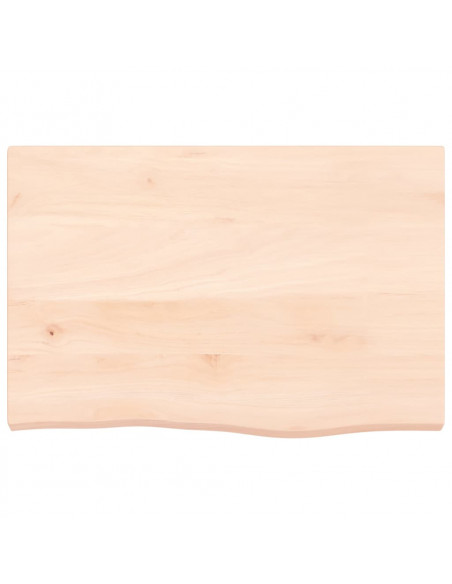 Ripiano a Parete 60x40x(2-4) cm Massello Rovere Non Trattato