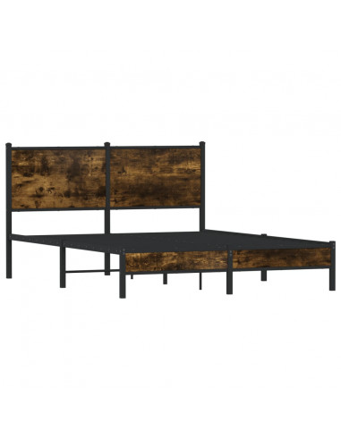 Giroletto con Testiera Metallo Rovere Fumo 140x190 cm