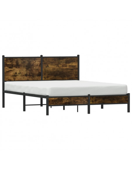 Giroletto con Testiera Metallo Rovere Fumo 140x190 cm