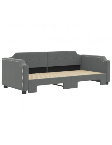 Divano Letto con Letto Estraibile Grigio Scuro 80x200 Tessuto