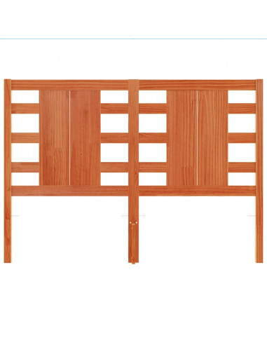 Testiera Marrone Cera 135 cm in Legno Massello di Pino