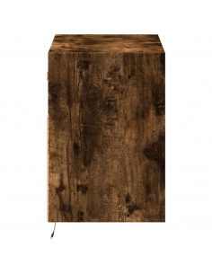 Mobile TV a Parete con Luci LED Rovere Fumo 80x31x45 cm 2