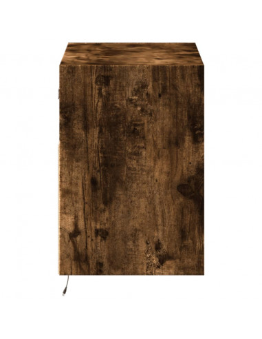 Mobile TV a Parete con Luci LED Rovere Fumo 80x31x45 cm