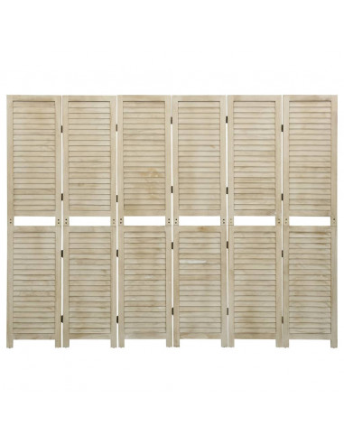 Divisorio a 6 Pannelli 210 x 165 cm Legno Massello di Paulownia
