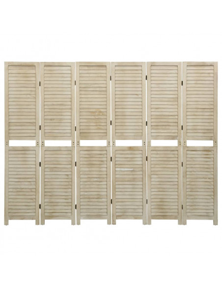 Divisorio a 6 Pannelli 210 x 165 cm Legno Massello di Paulownia