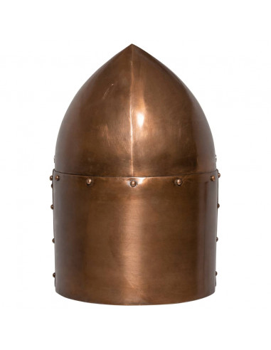 Elmo da Cavaliere Medievale Antico Replica LARP Rame in Acciaio