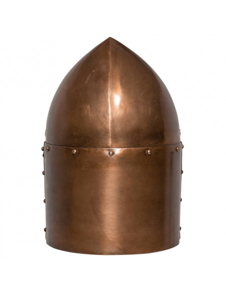 Elmo da Cavaliere Medievale Antico Replica LARP Rame in Acciaio