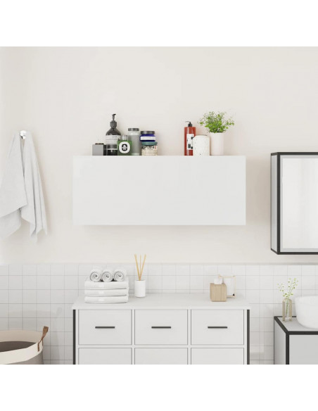 Mobile da Bagno a Parete Bianco 100x25x40 cm in Truciolato