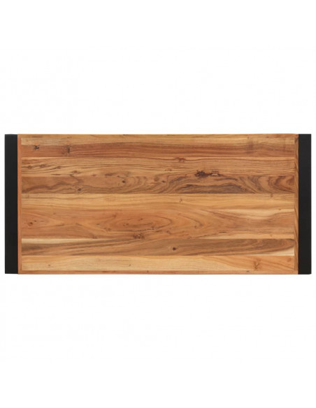 Tavolino da Salotto 120x55x40 cm in Legno Massello di Acacia