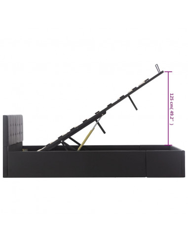 Giroletto con Contenitore Idraulico Nero Similpelle 120x200cm