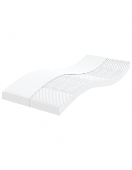 Materasso in Schiuma Bianco 100x210 cm 7 Zone Durezza 20 ILD