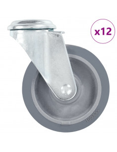 Ruote Girevoli con Foro per Bullone 12 pz 100 mm 2