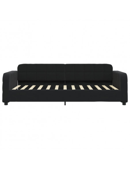 Divano Letto Estraibile con Cassetti Nero 80x200 cm in Velluto