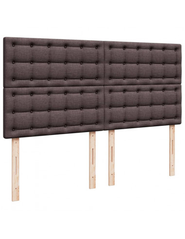 Giroletto a Molle con Materasso Marrone Scuro 180x200cm Tessuto