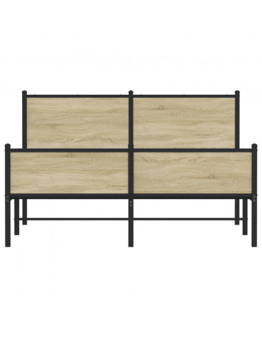Giroletto con Testiera&Pediera Metallo Rovere Sonoma 140x200 cm