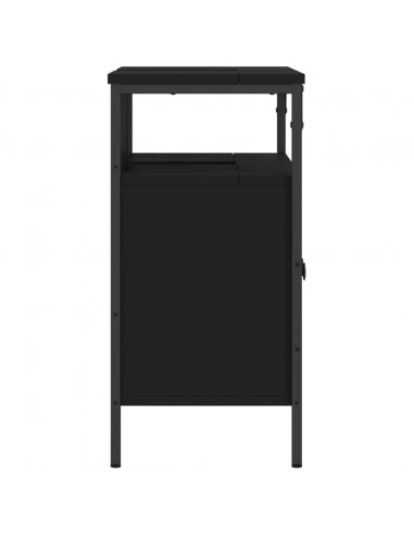 Mobile Lavabo Bagno Nero 60x30x60 cm in Legno Multistrato