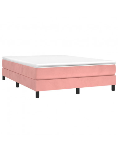 Giroletto a Molle con Materasso Rosa 140x200 cm in Velluto