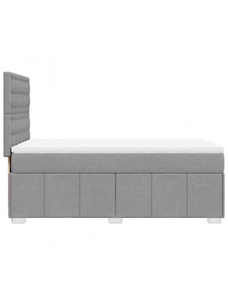 Giroletto a Molle con Materasso Grigio Chiaro100x200 cm Tessuto