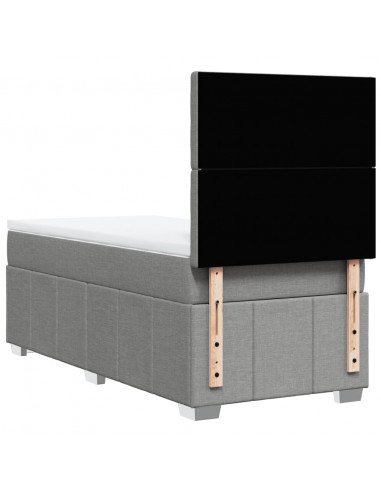 Giroletto a Molle con Materasso Grigio Chiaro100x200 cm Tessuto