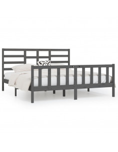 Giroletto Grigio in Legno Massello di Pino 200x200 cm 2