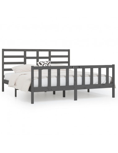 Giroletto Grigio in Legno Massello di Pino 200x200 cm