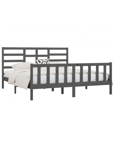 Giroletto Grigio in Legno Massello di Pino 200x200 cm