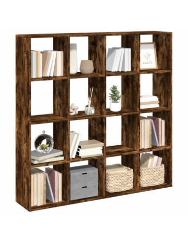 Libreria Rovere Fumo 137,5x29x137,5 cm in Legno Multistrato