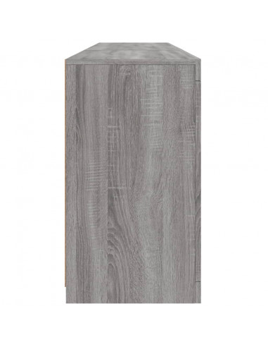 Credenza con Luci LED Grigio Sonoma 162x37x67 cm