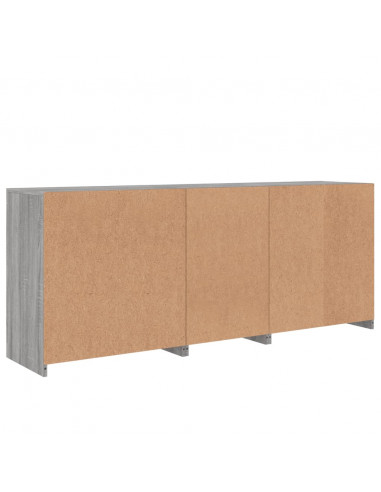 Credenza con Luci LED Grigio Sonoma 162x37x67 cm