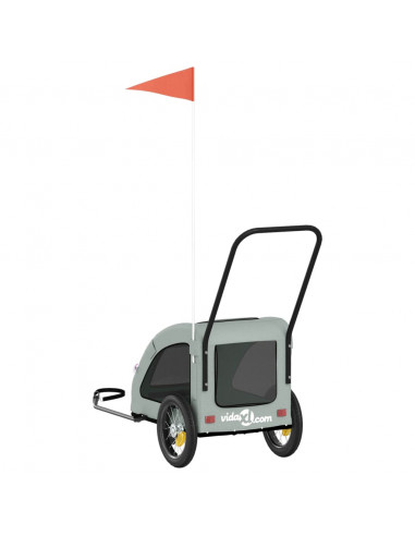 Rimorchio da Bici per Animali Grigio Oxford e Ferro