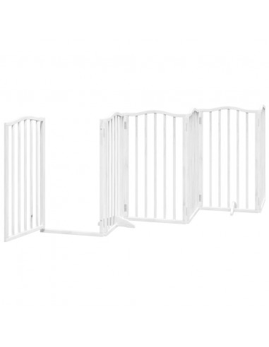 Cancello Cani Porta Pieghevole Bianco 6 Pannelli 300 cm Pioppo