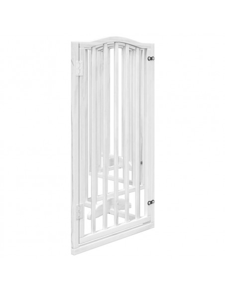Cancello Cani Porta Pieghevole Bianco 6 Pannelli 300 cm Pioppo