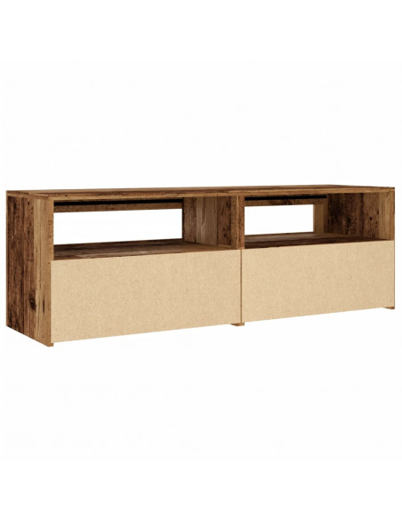 Mobile Porta TV con LED Legno Antico 120x35x40 cm Multistrato