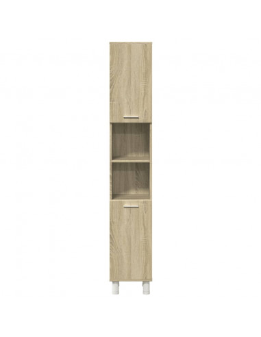 Set Mobili da Bagno 3 pz Rovere Sonoma in Legno Multistrato