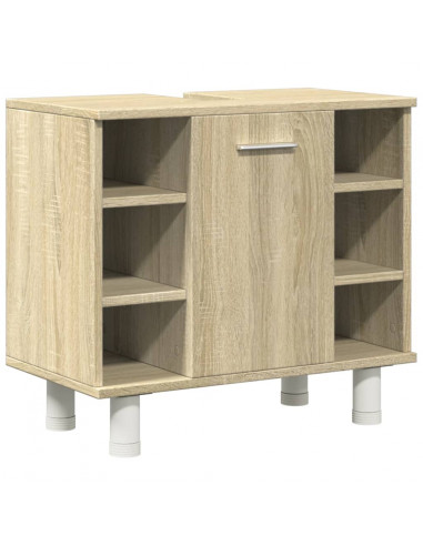 Set Mobili da Bagno 3 pz Rovere Sonoma in Legno Multistrato