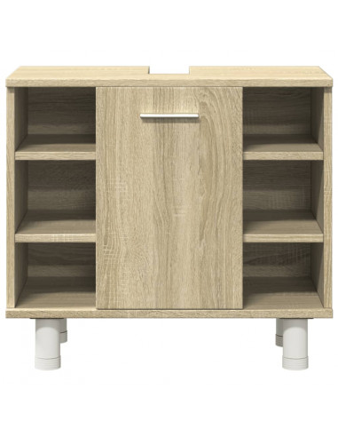 Set Mobili da Bagno 3 pz Rovere Sonoma in Legno Multistrato