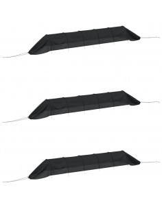 Tunnel a Rete 3pz Neri in Acciaio e Polietilene 2