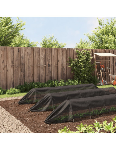 Tunnel a Rete 3pz Neri in Acciaio e Polietilene