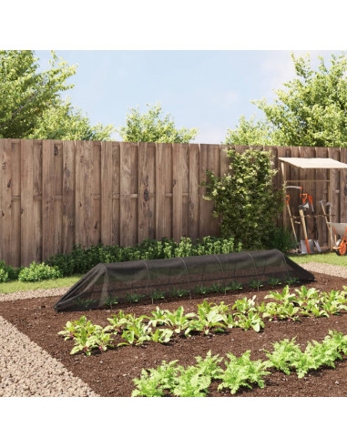 Tunnel a Rete Nero 300x50x48,5 cm in Acciaio e Polietilene