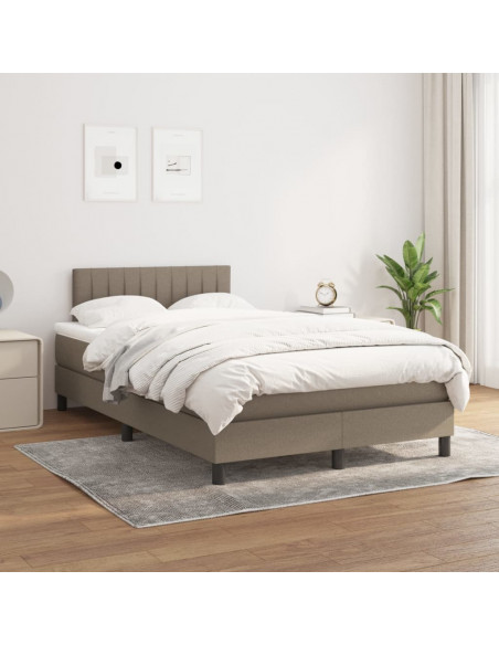 Giroletto a Molle con Materasso Tortora 120x190 cm in Tessuto