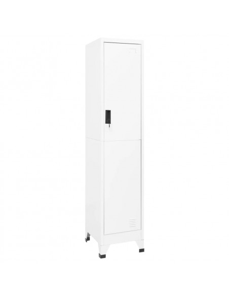 Armadietto con Serratura Bianco 38x45x180 cm in Acciaio