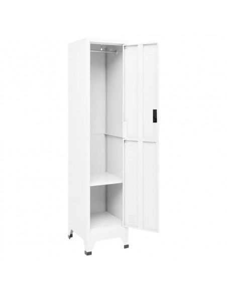 Armadietto con Serratura Bianco 38x45x180 cm in Acciaio