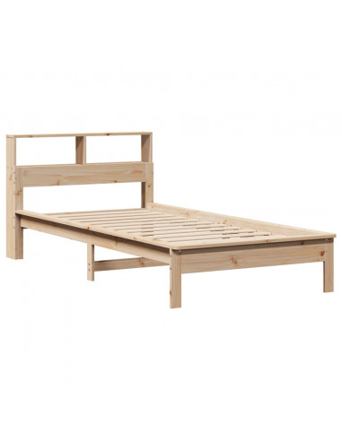 Giroletto con Libreria senza Materasso 75x190 cm in Legno Pino